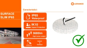 Plafoniera LED pentru exterior cu senzor de miscare Ledvance SURFACE SLIM SQUARE 350, 35W, 3680 lm, lumina neutra (4000K), IP65/IK10, 350x350x55mm, Alb - Img 4