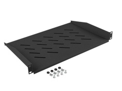 Poliță fixă 19" 1U / 483x315 mm, max. 25 kg, negru