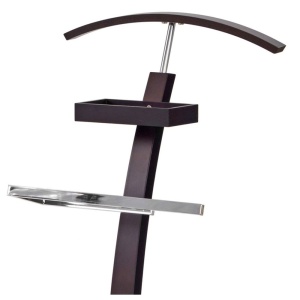 Portmantou suport haine HM WU13, lemn, baza metalica cromata, 117 cm, wenge - Img 2