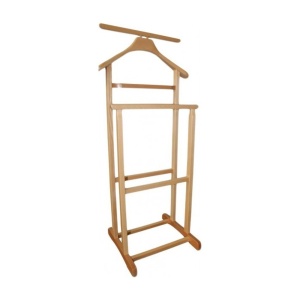 Portmantou suport haine, tip valet, dublu, din lemn masiv, 102 cm, fag - Img 3