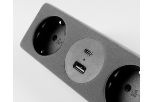 Priza prindere blat, 2 x Schuko, 2 x USB, gri catifelat, Sofito, GTV - Img 3