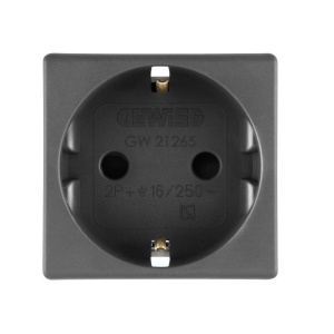 Priza schuko 2 module 16A neagra Gewiss