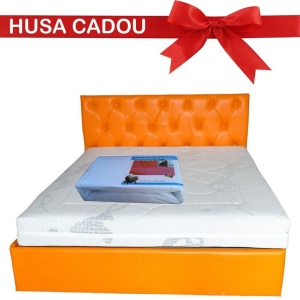 Saltea ortopedica, Saturn Memory Plus Comfort 180x200x20cm, cu spuma poliuretanica HR, memory foam 4 cm, husa detasabila tricot, hipoalergenica, fermitate mediu spre tare, Saltsib - Img 2