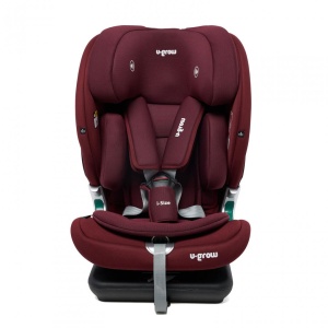 Scaun auto I-size U-Grow Goldfix Plus, isofix, 76-150 cm (9-36 kg), boxa bluetooth, rosu - Img 1