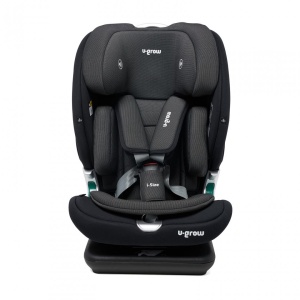 Scaun auto I-size U-Grow Goldfix Plus, isofix, 76-150 cm (9-36 kg), boxa bluetooth , negru - Img 1