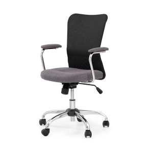 Scaun birou copii HM Andy, roti pivotante, mecanism balans, inaltime ajustabila, stofa piele ecologica, cu brate, 102 kg, negru - Img 2