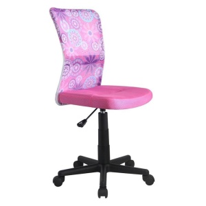 Scaun birou copii HM Dingo, Ergonomic, Cadru Polipropilena, Mesh, Inaltime ajustabila, 80 kg, 98x41x56 cm, Roz