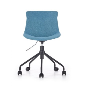 Scaun birou copii HM Doblo, ergonomic, roti pivotante, cadru cromat, stofa, inaltime ajustabila, 100 kg, turcoaz - Img 3