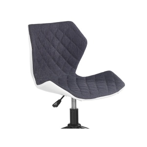 Scaun birou copii HM Matrix, Ergonomic, Cadru Metalic, Stofa Piele ecologica, Roti pivotante, 100 Kg, Alb Gri - Img 3