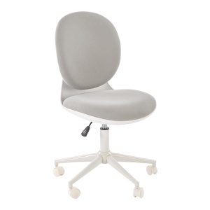 Scaun birou copii HM Orion 2, stofa, inaltime reglabila, rotire 360 ?,roti pivotante, cadru polipropilena, 80 kg, alb gri - Img 2