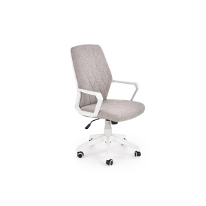 Scaun birou cu stofa, HM Spin 2, mecanism de balans, ergonomic, cadru polipropilena, cu brate, 100 kg, gri
