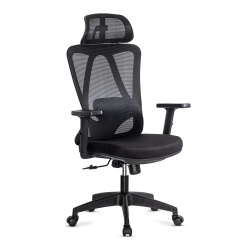 Scaun birou ergonomic OFF987, mesh, mecanism a-sincron, cotiere reglabile, 110 kg, negru