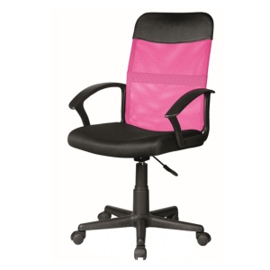 Scaun birou SL Q702, mesh, inaltime reglabila, mecanism de balans, roti pivontante, ergonomic, suport lombar, Roz Negru - Img 2