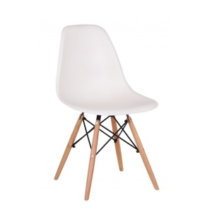 Scaun bucatarie si living Moon, ergonomic, polipropilena, structura lemn, 100 kg, alb