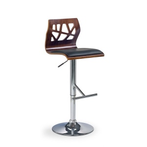 Scaun de bar HM H34, Piele ecologica, Rotativ, Inaltime ajustabila, 90 kg, 108x41x45 cm, Negru