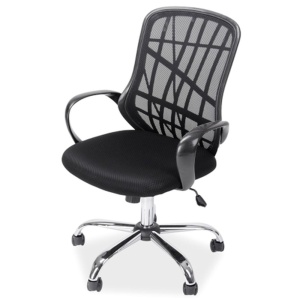 Scaun de birou cu mesh SL Dexter, cadru cromat, mecanism de balans, roti pivotante, 100 kg, negru - Img 2