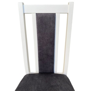 Scaun de living si bucatarie, DM14 Boston din lemn masiv fag, tapiterie stofa, 120 kg, 96x43x40 cm, Alb Gri - Img 3
