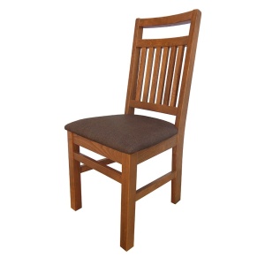 Scaun de living si bucatarie, lemn masiv fag, Paul, sezut tapitat cu stofa, 120 kg, 96x46x43cm, Nuc - Img 3