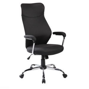 Scaun directorial ergonomic SL Q319, suport lombar, mecanism de balans, tapiterie stofa, inaltime reglabila, negru