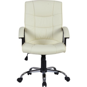 Scaun directorial GN02, ergonomic, cadru cromat, inaltime ajustabila, balans, 100 kg, bej - Img 2