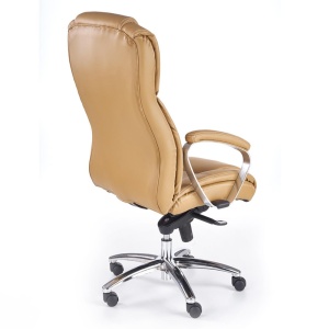 Scaun directorial HM Foster, Piele naturala, Mecanism Multiblock, Roti pivotante, Inaltime ajustabila, 120 kg, 125x68x54 cm, Bej - Img 2
