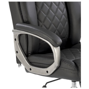 Scaun directorial HM Helder, piele ecologica, robust, inaltime reglabila, mecanism de balansare, 100 kg, negru - Img 3