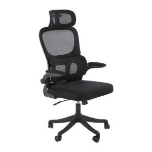 Scaun directorial HM Soren, mesh, mecanism balans, cotiere ajustabile, suport lombar, 100 kg, negru