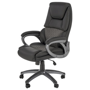 Scaun directorial HM Steven, piele ecologica stofa, mecanism de balansare, negru