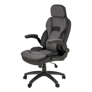 Scaun directorial HM Valerio, stofa si piele ecologica, sarcina maxima 100 kg, negru gri - Img 2