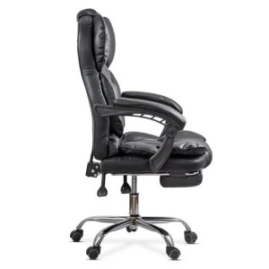 Scaun directorial OFF412, piele ecologica, mecanism asincron, robust, suport picioare retractabil, 120 kg - Img 3
