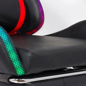 Scaun gaming cu iluminare LED RGB OFF 303, perne detasabile, suport picioare retractabil, polipropilena, 110 kg - Img 3