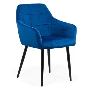 Scaun living BUC 260, catifea, robust, picioare metalice, brate curbate, 110 kg