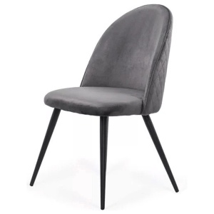 Scaun living si bucatarie BUC 207, catifea, spatar curbat, picioare metalice, 120 kg - Img 1