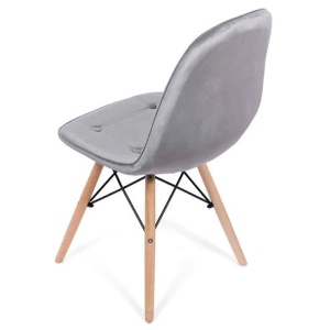 Scaun living si bucatarie BUC 232V, ergonomic, catifea, picioare lemn, tije metalice, 110 kg - Img 3