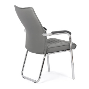 Scaun vizitator HRC 614, ergonomic, piele ecologica, cromat, brate tapitate, 120 kg - Img 3