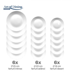 SERVICIU MASA DIN OPAL ALB 18 PIESE, ELYA, ART OF DINING - Img 3