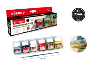 Set 6 acuarele, 25 ml, pensula inclusa