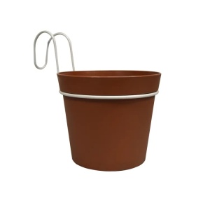 Set 6 ghivece cu suport metalic, diametru 10 cm - Img 1