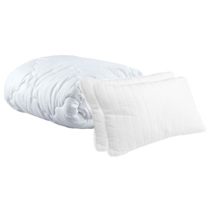 Set Avantaj textile cu 2 Perne 50x70 cm, microfibra, umplutura fibra siliconizata, protectie hipoalergenica 140x200 cm, matlasata ultrasonic si pilota iarna 180x200 cm, antialergenica, alb - Img 2