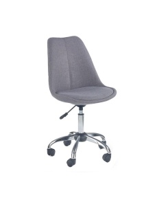 Set birou cu usa si sertar HM Elmo, Pal melaminat, 120x55x78 cm, stejar antracit si scaun copii HM Coco 4, Ergonomic, Stofa, Inaltime ajustabila, 80 kg, Gri deschis - Img 2