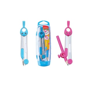 Set compas metalic, 2 mine, creion si adaptor, diverse culori