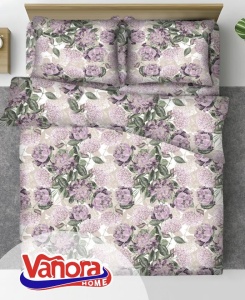 Set de pat king size bumbac,92 gsm,Peony