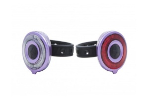 Set lumini far+stop, 2 LED-uri rosii, 2 LED-uri uri albe, Baterii: 2 x 2 CR2032 3V, Greutate: 2x35gr, Autonomie:70/95 h