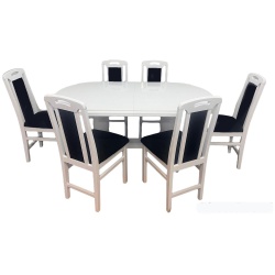 Set masa living SB Nork plus 6 scaune SB Tim alb negru - Img 3