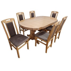 Set masa living SB Nork plus 6 scaune SB Tim stejar natur - Img 3