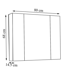 Set mobilier baie suspendat, cu lavoar ceramic, GN0541, front MDF, 80 cm, 2 sertare, glisiere soft close si dulap cu oglinda Celine, PAL, iluminare led, alb - Img 2