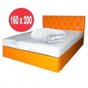 Set Saltea cu spuma cu 5 zone de confort, Helios Memory HR Zone Comfort 160x200x22cm, spuma poliuretanica HR, memory foam 2 cm, husa detasabila tricot, hipoalergenic, fermitate medie spre tare, Saltsib plus pilota iarna, microfibra 180x200cm - Img 2