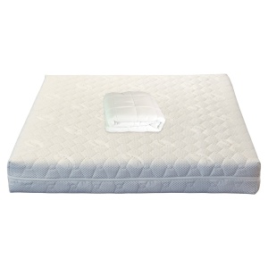 Set Saltea ortopedica Jupiter Memory One 160x200x24cm, cu spuma poliuretanica, memory foam 4 cm, husa detasabila, tricot Silver Care, hipoalergenica, fermitate mediu spre tare, Saltsib plus pilota microfibra iarna matlasata, umplutura poliester, 180x200cm