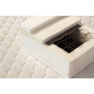Set Saltea ortopedica, Tulip Super Lux Comfort, 140x190x30cm, fermitate tare, cu plasa de arcuri tip Bonell, sistem de aerisire banda Spaceair, Saltsib plus 2 perne matlasate microfibra 50x70cm, lavabile la 60 C - Img 3
