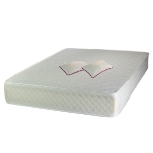 Set Saltea ortopedica, Uranus Standard Spring Comfort 180x200x26cm, plasa de arcuri Bonell, fermitate mediu spre tare, Saltsib plus 2 perne matlasate, umplutura siliconizata hipoalergenica, 50x70cm